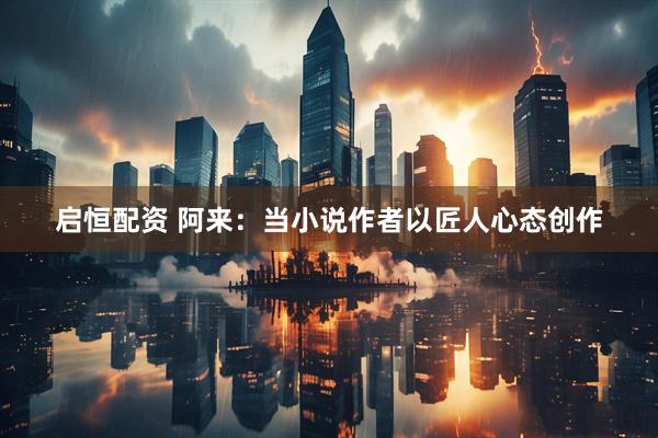 启恒配资 阿来：当小说作者以匠人心态创作