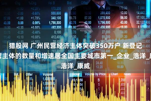 猎股网 广州民营经济主体突破350万户 新登记经营主体的数量和增速居全国主要城市第一_企业_浩洋_康威